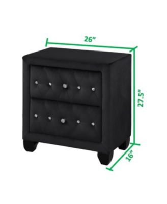 Streamdale Sophia Nightstand In Color Black Made With Wood