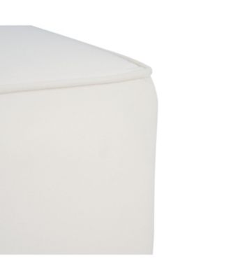 Upholstered Square Ottoman, Cream