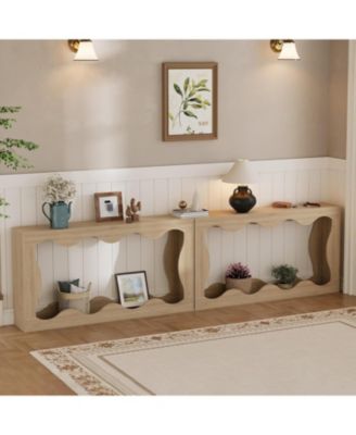 63" Brown Console Table with Storage, Narrow Sofa Table for Entryway, Hallway or Behind Couch