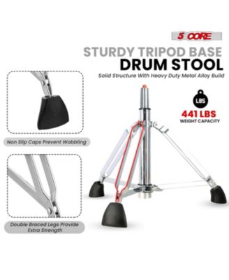 Drum Throne w Backrest 4" Padded Stool Airlift 25" Adjustable Drummer Stool 441Lb Capacity