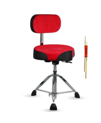 Drum Throne w Backrest 4" Padded Stool Airlift 25" Adjustable Drummer Stool 441Lb Capacity