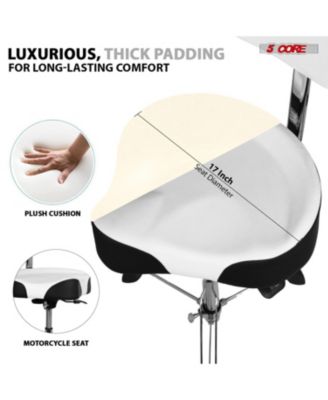 Drum Throne w Backrest 4" Padded Stool Airlift 25" Adjustable Drummer Stool 441Lb Capacity