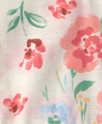 Girls' Toddler 2T-5T Square Neck Floral Peplum Top