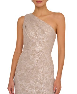 Women's One-Shoulder Jacquard Gown