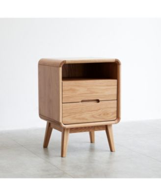  Pure Solid Wood Bedside Cabinet Modern Simple Nightstands Oak Nordic Storage Cabinet
