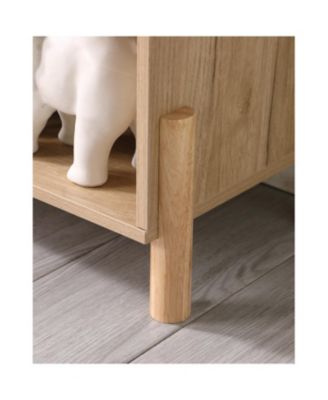 Mid-Century Modern Rattan Door Storage Cabinet