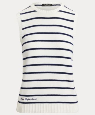 Women's Sleeveless Striped Sweater