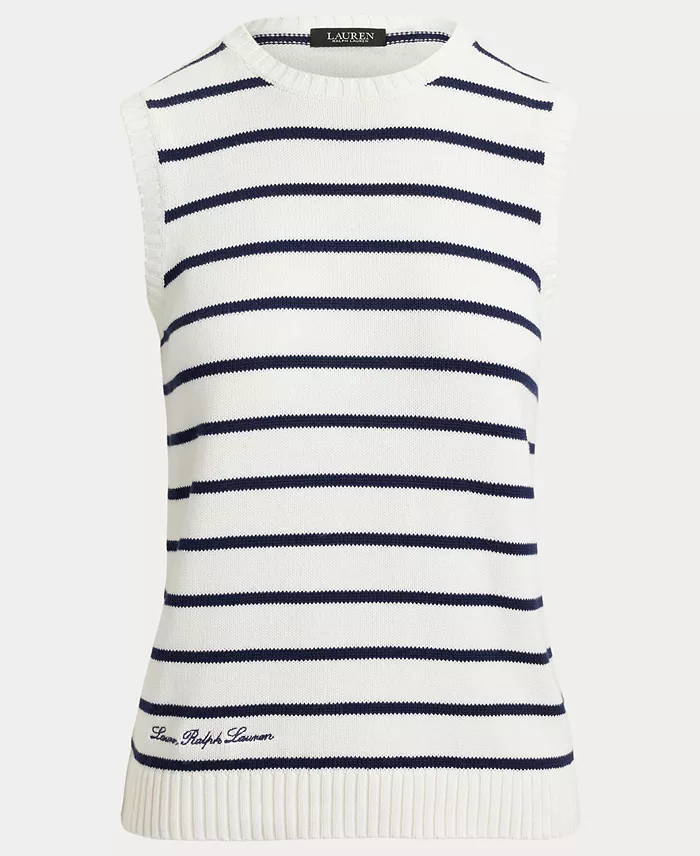 Women's Sleeveless Striped Sweater - thumbnail 5
