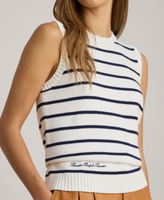 Women's Sleeveless Striped Sweater