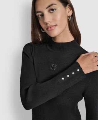 Women's Rib Long Sleeve Slim Fit Sweater
