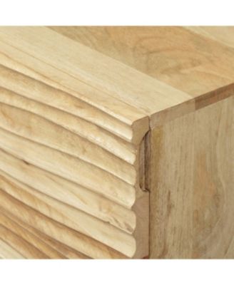 Streamdale Mango Wood Nightstand with Wavy Door