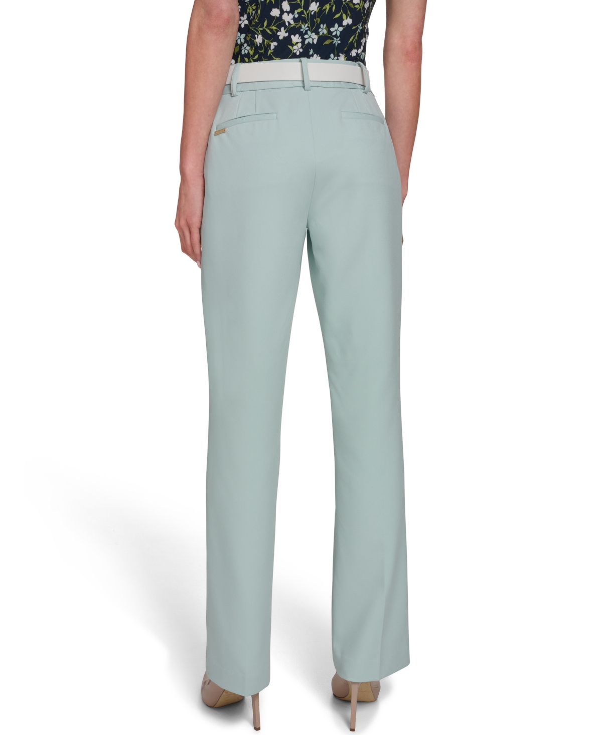 Tommy Hilfiger Women's Solid Belted Bootcut Trousers