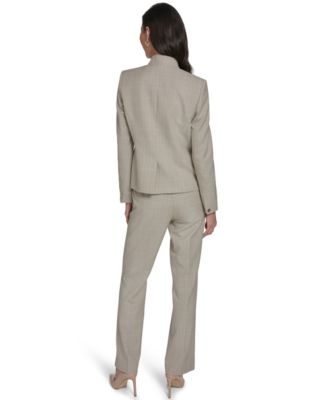 Women's Plaid Open Front Blazer