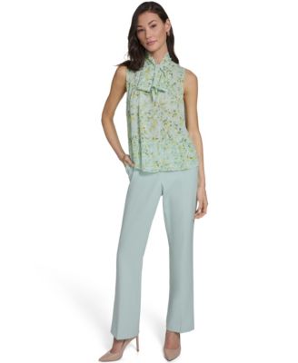 Women's Floral Vine Pintuck Top