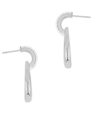 Crystal Silver Plated Brass Drop Earrings, Macy's Exclusive