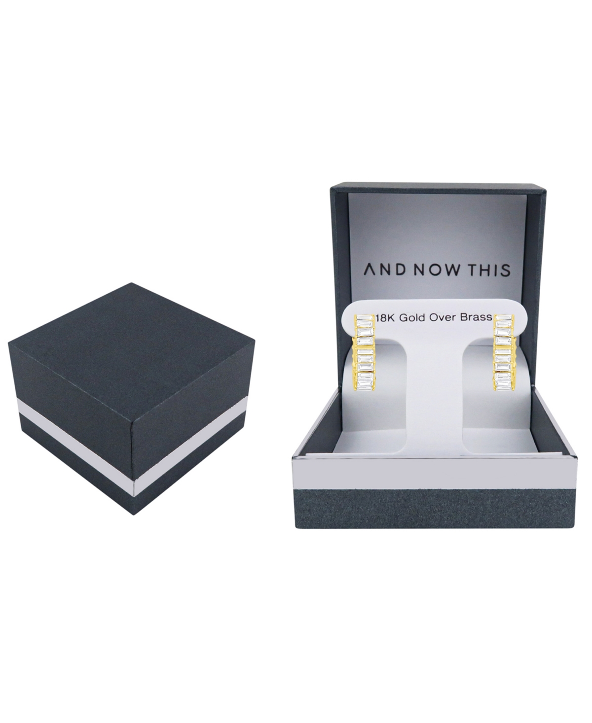 And Now This 18k Gold Plated Brass Heart Hoop Earrings, Macy's Exclusive