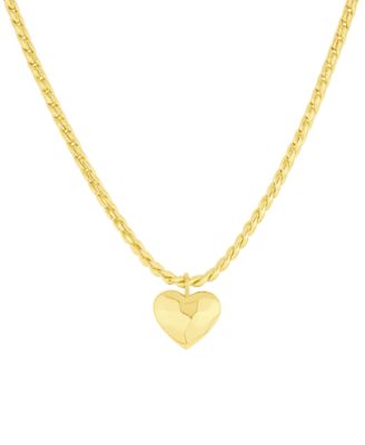 18k Gold Plated Brass Heart Pendant Necklace, Macy's Exclusive