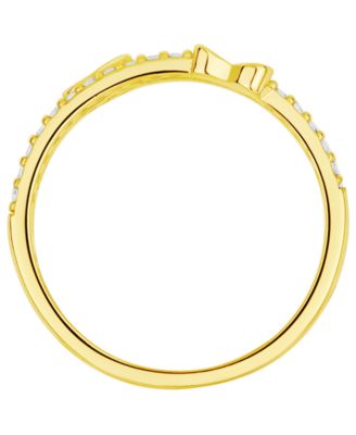 2-Pc. Cubic Zirconia 18k Gold Plated Brass Ring Set, Macy's Exclusive