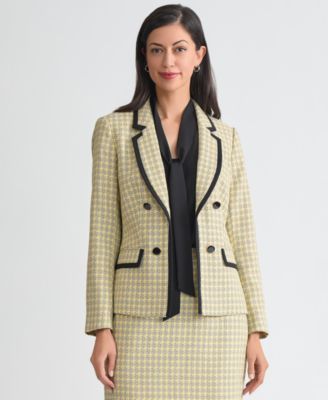 Women's Tweed Faux-Double-Breasted Jacket, Regular & Petites