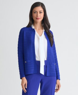 Women's Ottoman Stitch Long-Sleeve Cardigan Sweater