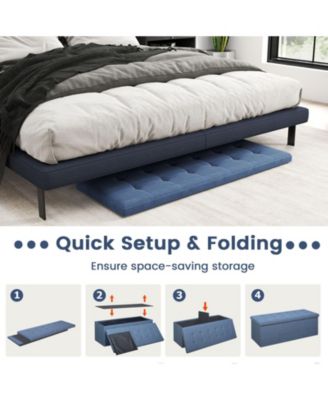 43'' Folding Storage Ottoman Bench w/ Removable Divider & Side Pocket Bedroom