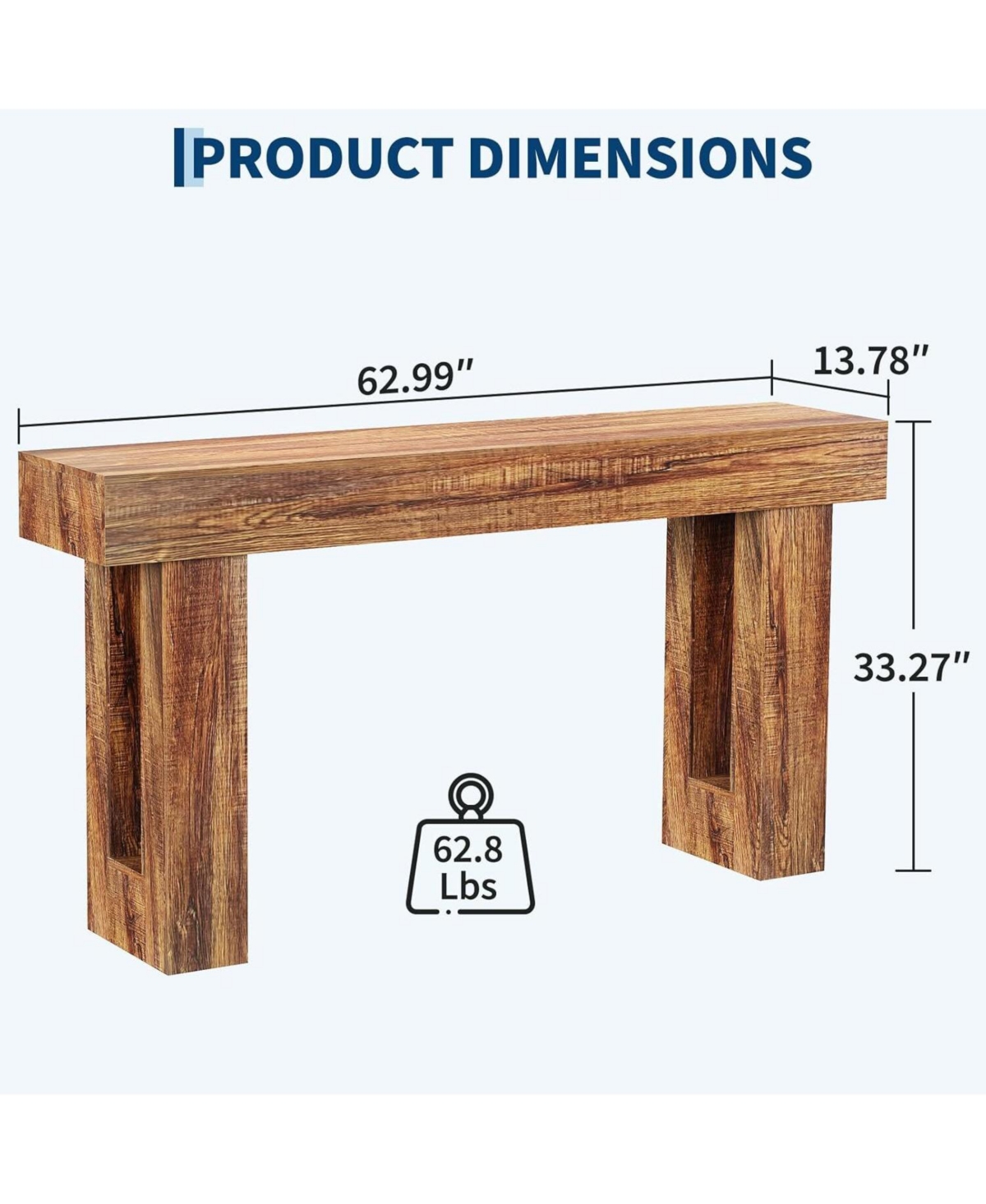 gaomon 63"ches Long Console Table for Entryway, Narrow Sofa Table for Hallway, Behind Couch Wooden Entry Table, Accent Table