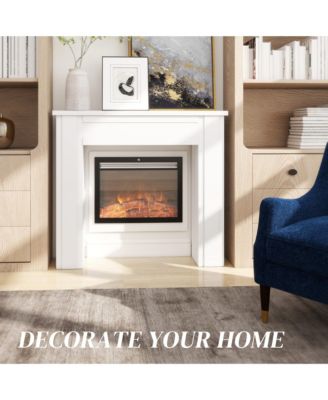 Modern Fireplace Mantel, Fireplace Surround with Leg,