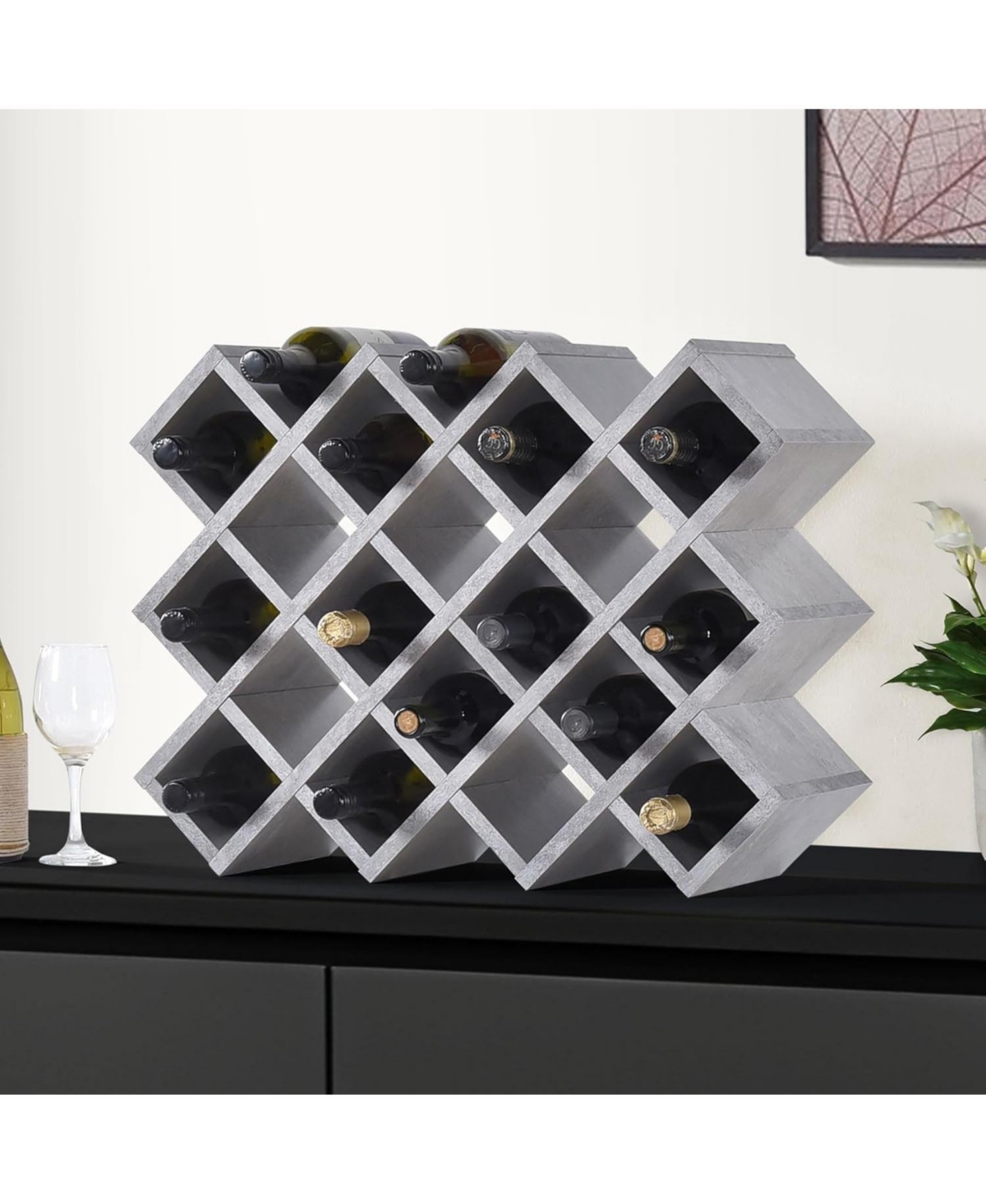 Kings Brand Furniture Cava Wine Rack (30 Grid)