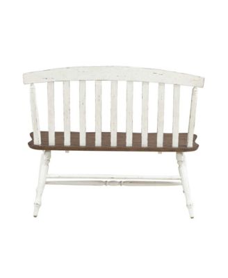 Al Fresco Slat Back Bench for Dining Room - Graphite & Whitestone