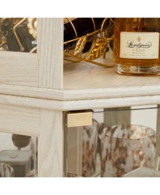 Elegant Corner Curio Cabinet with Glass Doors Mirrored Panels and Adjustable Shelves