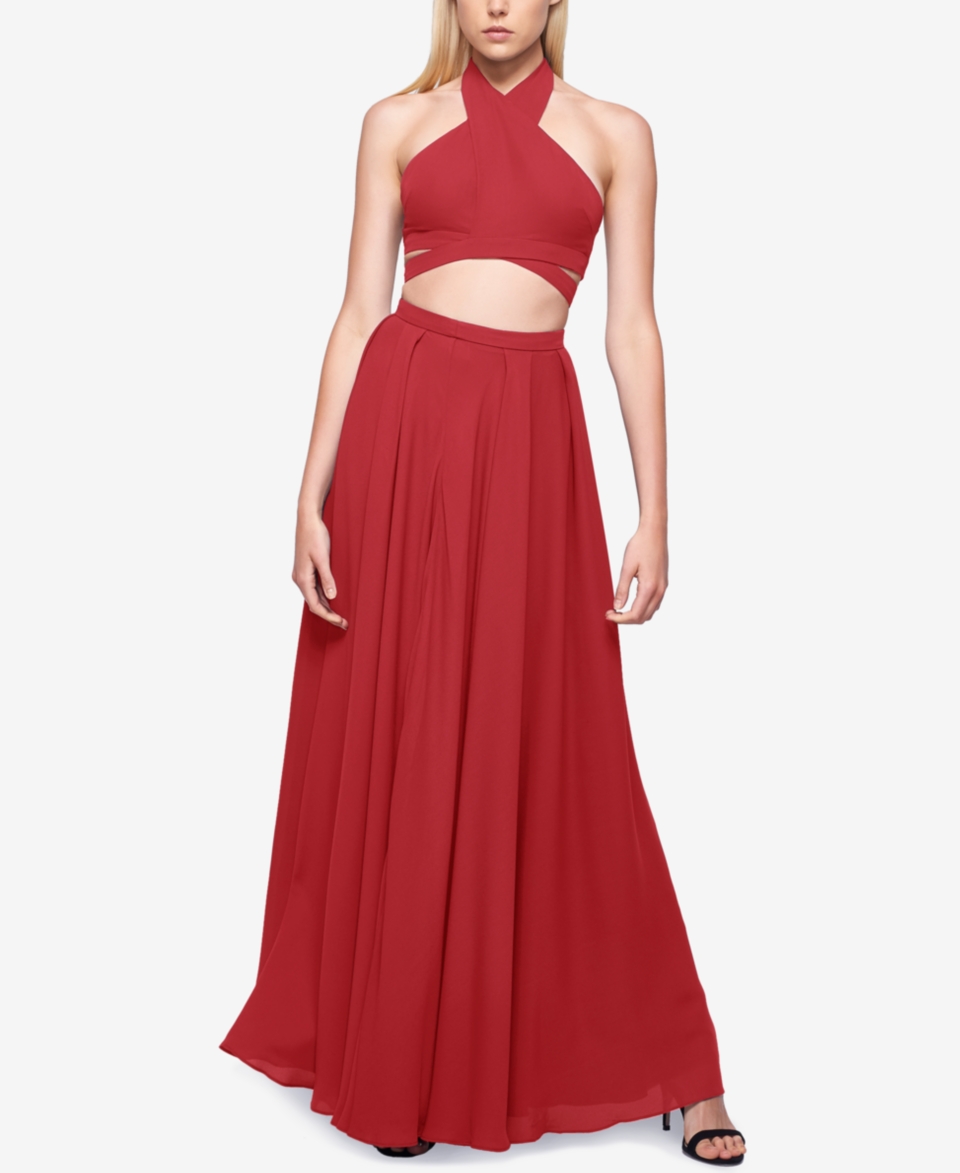 Fame and Partners 2 Pc. Halter Maxi Dress   Fame and Partners   Women