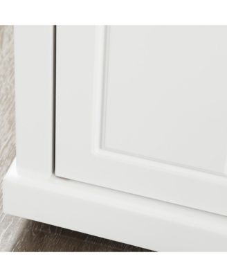 36" Mobile Kitchen Island Serving Cart w/ Cabinet & 2 Towel Racks,