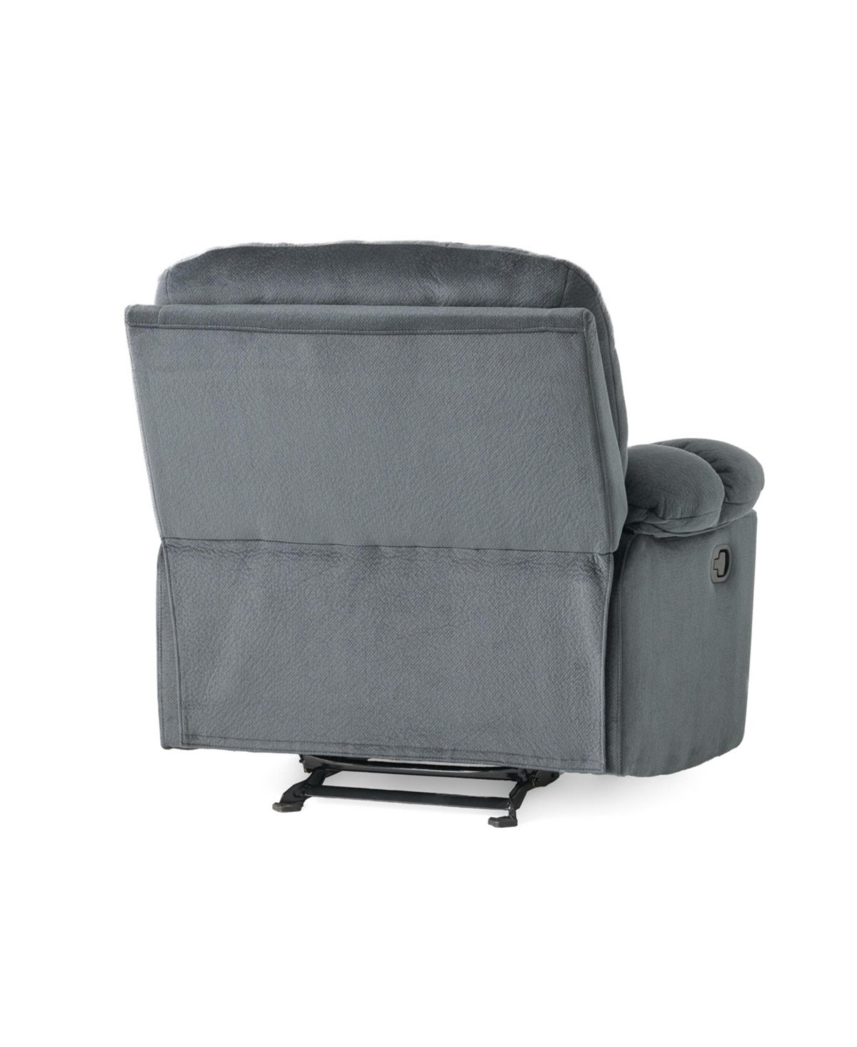 Simplie Fun Luxurious Manual Recliner Chair In Silver With Skin-Friendly Fabric And Dual Cup Holders