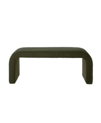 U-Shaped Teddy Ottoman Bench Set of 3 - Dark Green