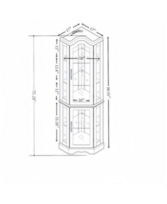 Lighted Cherry Corner Curio Cabinet