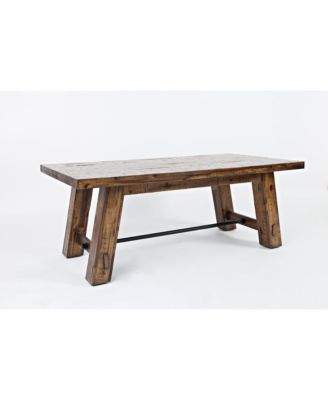 Cannon Valley Rustic Distressed Industrial Trestle 50" Coffee Table