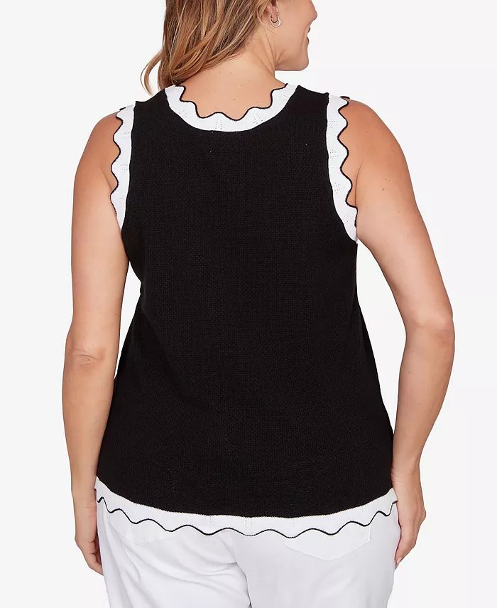 Plus Size Scallop Trim Tank Sweater - thumbnail 5