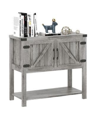 Farmhouse Double Door Bar Cabinet with Shelf