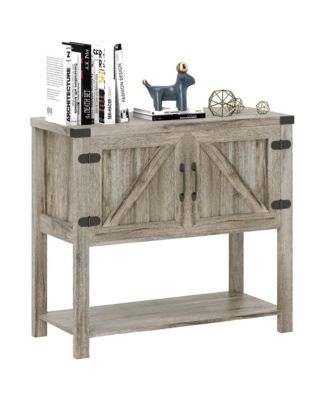Farmhouse Double Door Bar Cabinet with Shelf