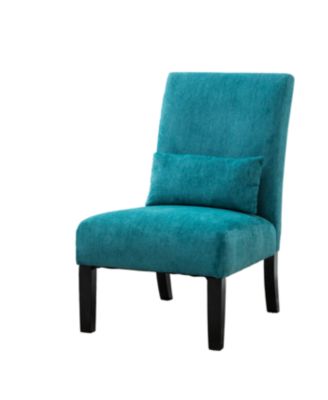  Pisano Contemporary Chenille Fabric Armless Chair with Pillow