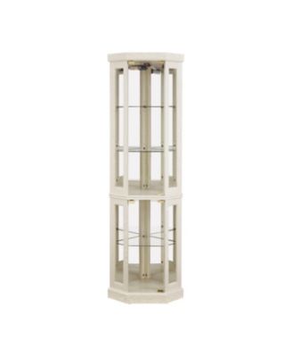 Lighted Corner Curio Cabinet - Display Case - White