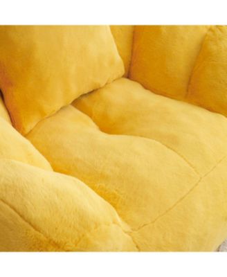 Giant Faux Fur Bean Bag Chair with Footstool
