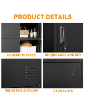 Streamdale 6-Door Employee Storage Locker w/ Card Slot (Black)