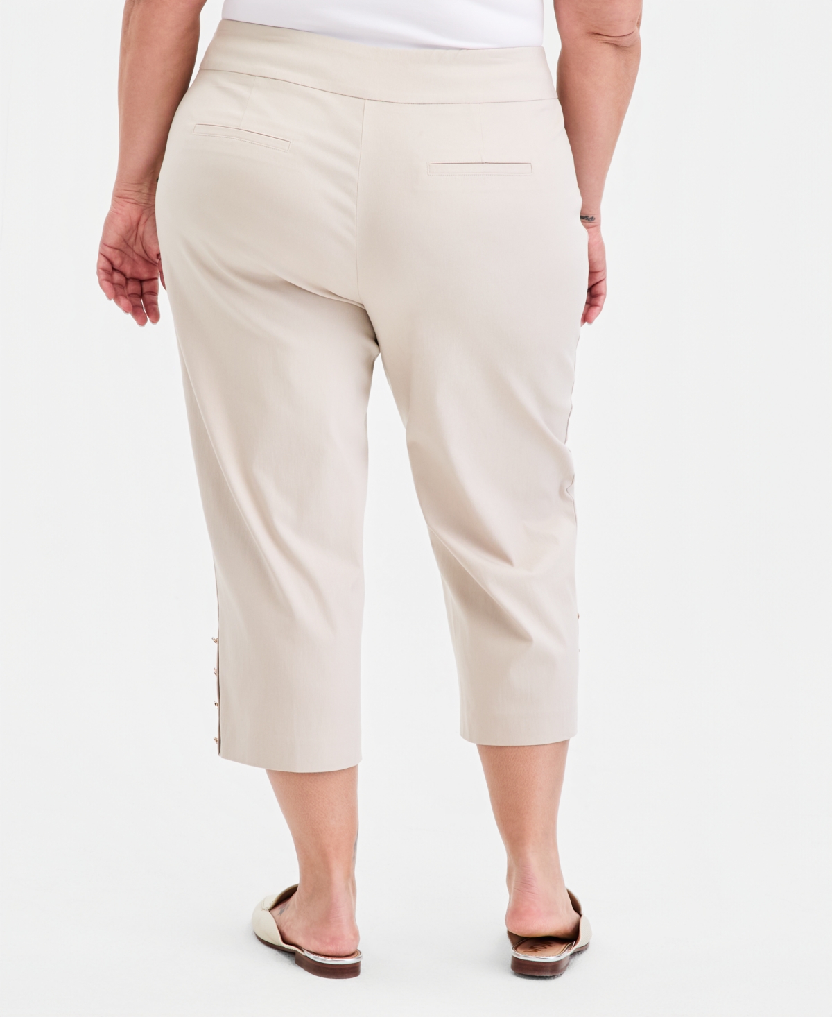 Jm Collection Plus Side-Button Capri Pants, Macy's Exclusive