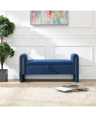 Teddy Bed End Bench with Arms & Storage