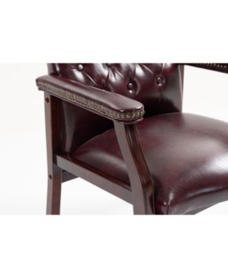 Streamdale Leather Reception Guest Chair Burgundy
