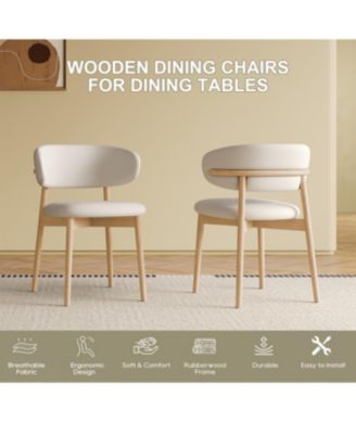 Mid-Century Modern Wood Dining Chair (Set of 2) - Natural Wood Color