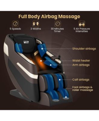 Full Body Massage Chair with Airbags Waist Heater Foot Rollers Voice Control