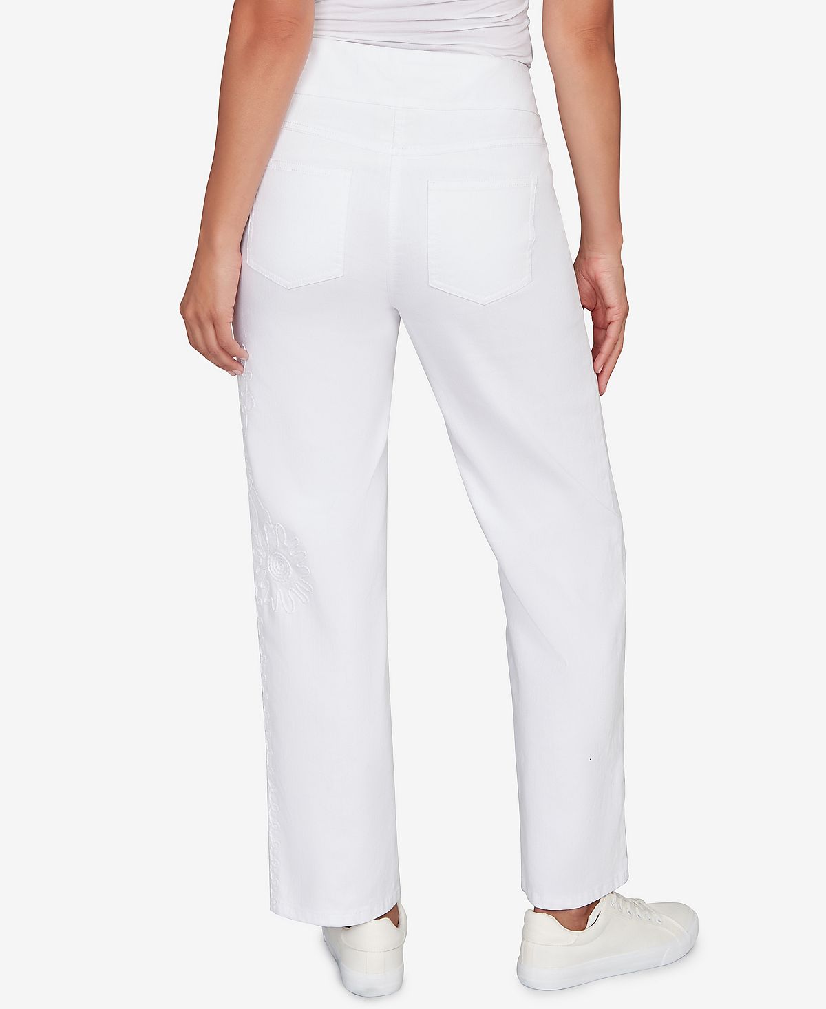 Ruby Rd. Petite Embroidered Stovepipe Pull On Jeans view 5 — MAYCSS fashion products