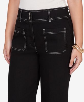 Petite Scallop Hem Contrast Stitch Ankle Jeans
